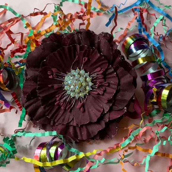 💐 TIEKS BURGUNDY FLOWER 💐 NWOT 💐 - Picture 12 of 16